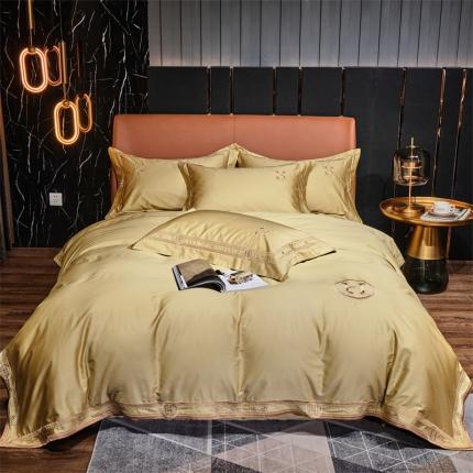 星尚 2021新款秋冬100支长绒棉四件套-艾玛 金黄