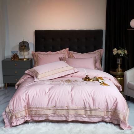 星尚 2021新款秋冬100支长绒棉四件套-拉斐尔 粉色