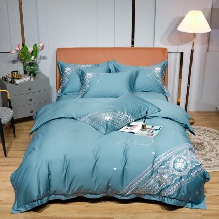 91家纺网 家纺一手货源 找家纺 （总）星尚 2021新款秋冬100支长绒棉四件套-楼兰花语