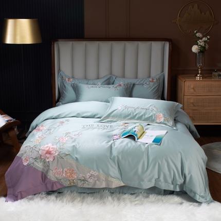 91家纺网 家纺一手货源 找家纺 （总）星尚 2021新款秋冬100支长绒棉四件套-知雨花田