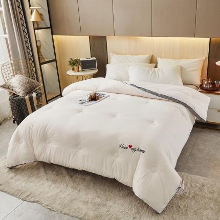 91家纺网 家纺一手货源 找家纺 寝美资家居2024直播爆款抗菌立体大豆纤维被冬被春秋被芯被子 立体边-浅灰