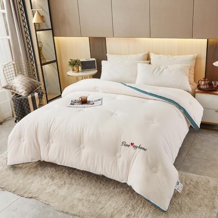 91家纺网 家纺一手货源 找家纺 寝美资家居2024直播爆款抗菌立体大豆纤维被冬被春秋被芯被子 立体边-天蓝