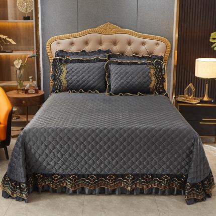 91家纺网 家纺一手货源 找家纺 情恒 2025新款皇朝盛世系列全夹棉单床盖 都市灰