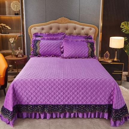 91家纺网 家纺一手货源 找家纺 情恒 2025新款皇朝盛世系列全夹棉单床盖 魅紫色