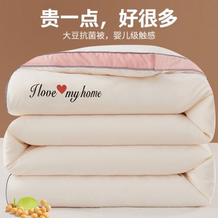 91家纺网 家纺一手货源 找家纺 寝美资家居2024直播爆款抗菌立体大豆纤维被冬被春秋被芯被子 立体边-豆沙