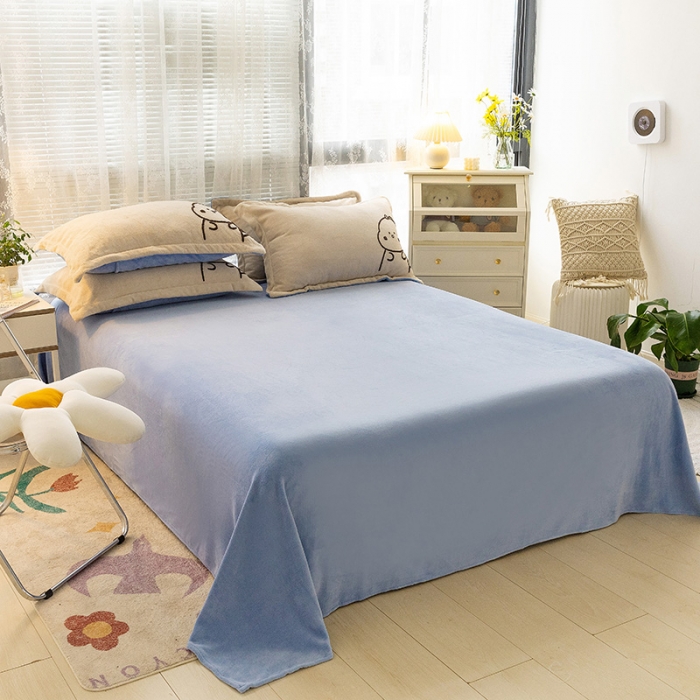 91家纺网 家纺一手货源 找家纺 朵希曼 2023新款牛奶绒毛巾绣四件套 恐龙宝贝-浅驼