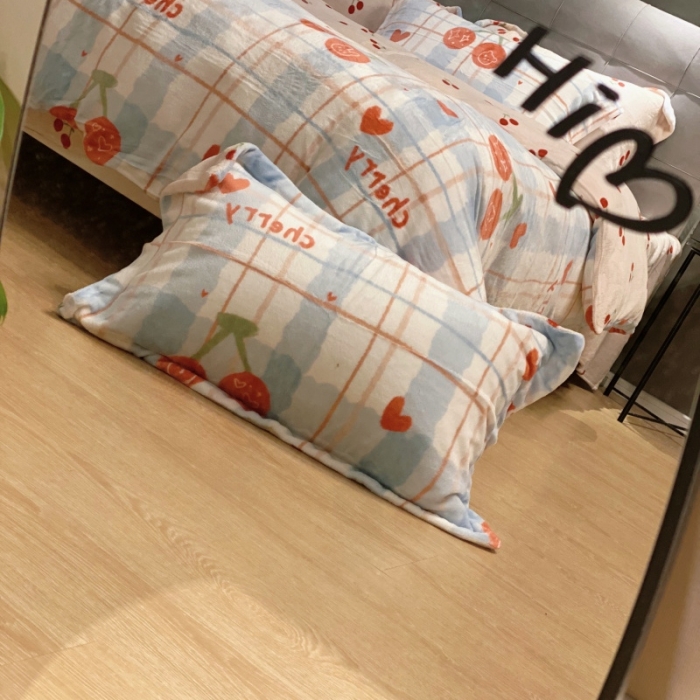 91家纺网 家纺一手货源 找家纺 （总）棉生活 2021新款小清新牛奶绒四件套