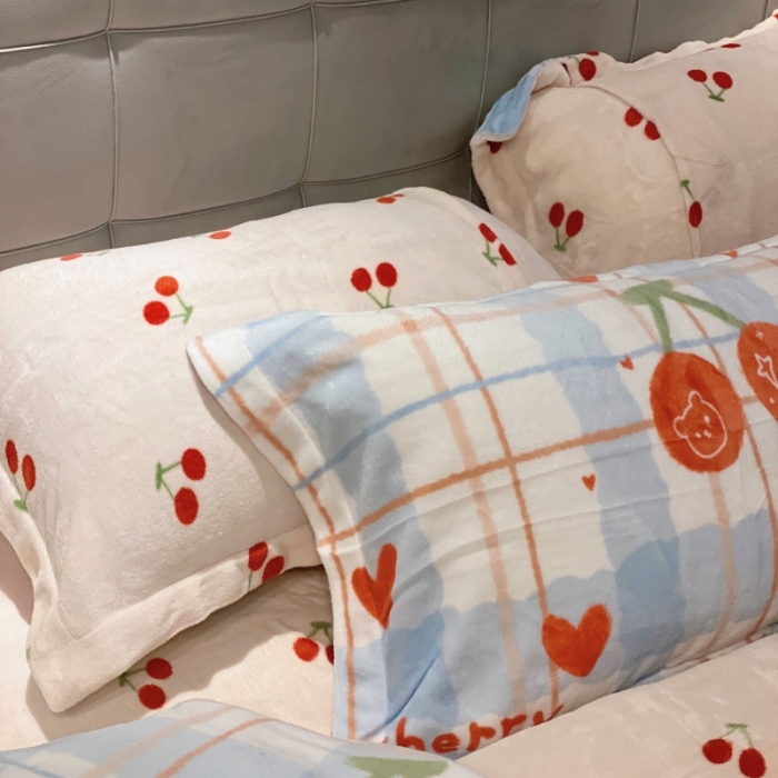 91家纺网 家纺一手货源 找家纺 （总）棉生活 2021新款小清新牛奶绒四件套