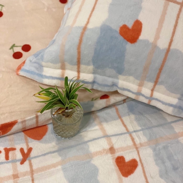 91家纺网 家纺一手货源 找家纺 （总）棉生活 2021新款小清新牛奶绒四件套