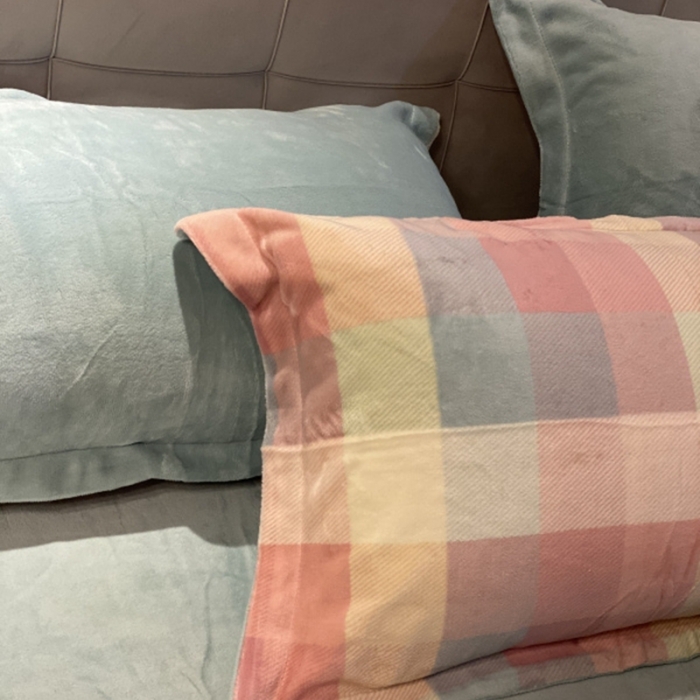 91家纺网 家纺一手货源 找家纺 棉生活 2021新款小清新牛奶绒四件套 布丁格粉