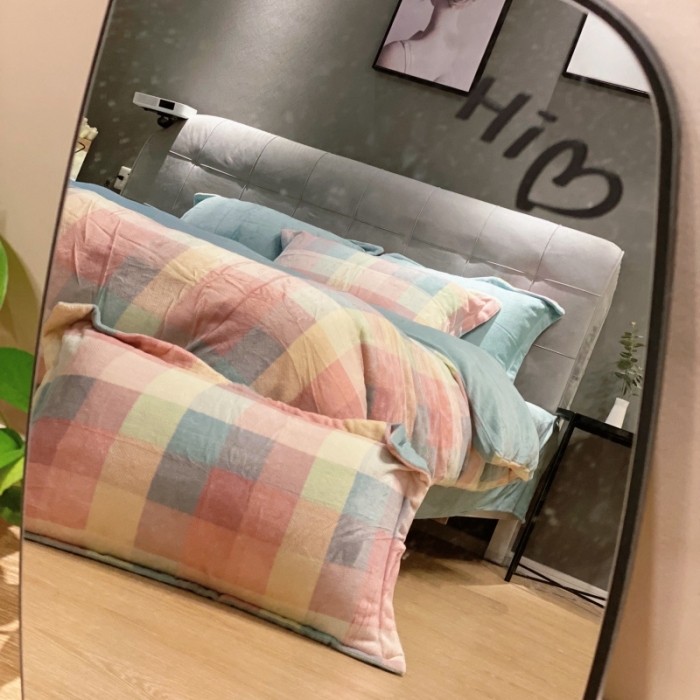 91家纺网 家纺一手货源 找家纺 棉生活 2021新款小清新牛奶绒四件套 布丁格粉