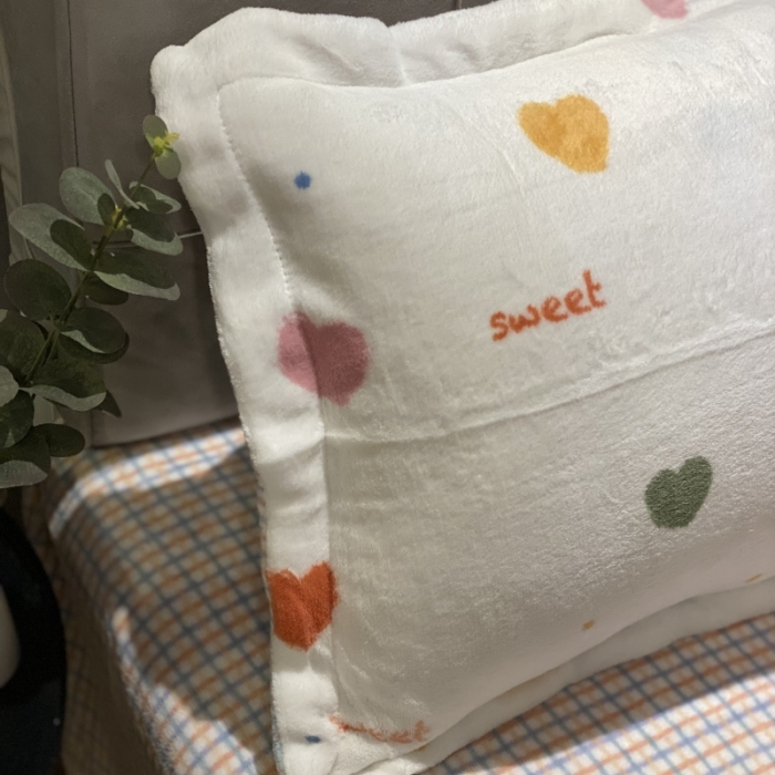 91家纺网 家纺一手货源 找家纺 棉生活 2021新款小清新牛奶绒四件套 心岛