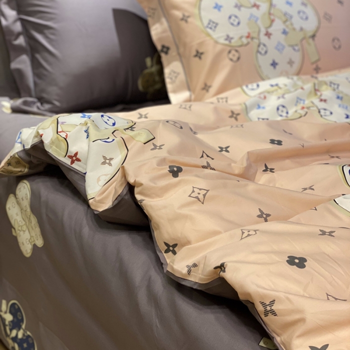 91家纺网 家纺一手货源 找家纺 棉生活 2021新款全棉铂金棉小资系列四件套温情贵族粉