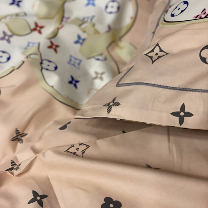 91家纺网 家纺一手货源 找家纺 棉生活 2021新款全棉铂金棉小资系列四件套温情贵族粉