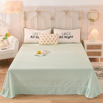 眷恋家纺 2022新款牛奶绒单床单床笠 婴儿绿