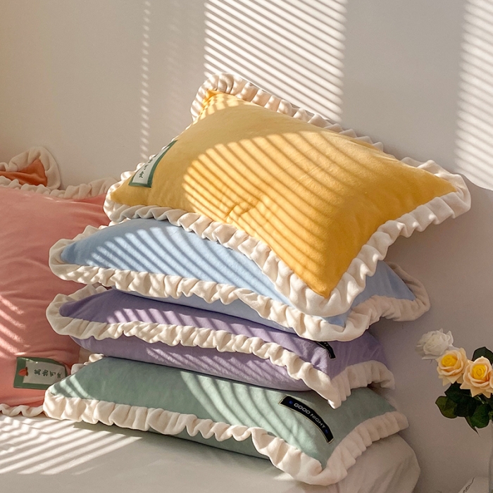 91家纺网 家纺一手货源 找家纺 （总）安哆啦家纺 2021新款糖果色单品枕套一对