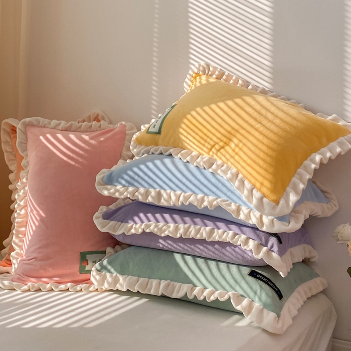 91家纺网 家纺一手货源 找家纺 （总）安哆啦家纺 2021新款糖果色单品枕套一对