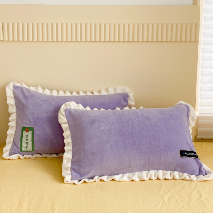 91家纺网 家纺一手货源 找家纺 安哆啦家纺 2021新款糖果色单品枕套一对 糖果色-风信紫