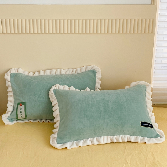 91家纺网 家纺一手货源 找家纺 安哆啦家纺 2021新款糖果色单品枕套一对 糖果色-明绿