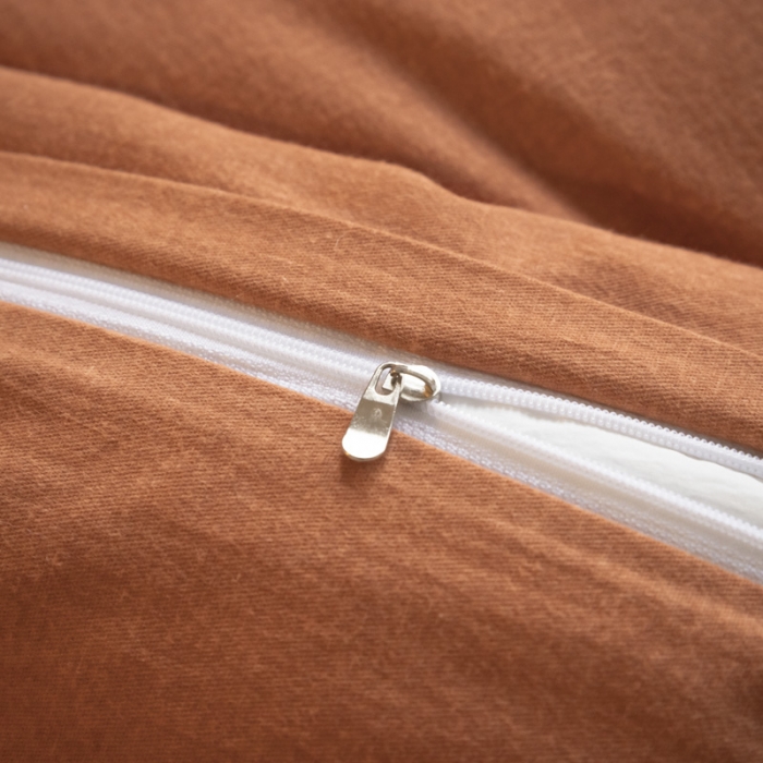 91家纺网 家纺一手货源 找家纺 雲归梦 2021新款全棉生态磨毛刺绣四件套 慕思-橙色