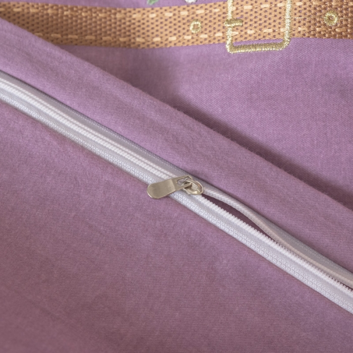 91家纺网 家纺一手货源 找家纺 雲归梦 2021新款全棉生态磨毛刺绣四件套 慕思-粉紫