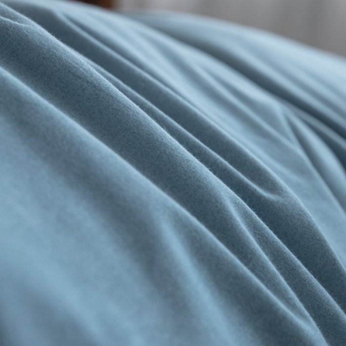 91家纺网 家纺一手货源 找家纺 雲归梦 2021新款全棉生态磨毛刺绣四件套 慕思-天蓝