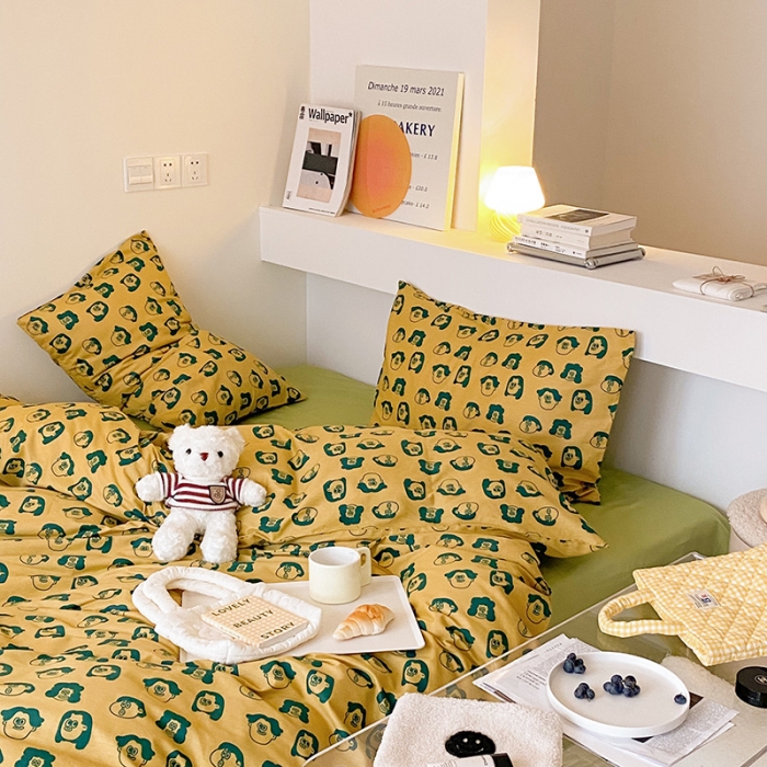 91家纺网 家纺一手货源 找家纺 尺素40s13372全棉Ins博主系列四件套 花西子-小懒人