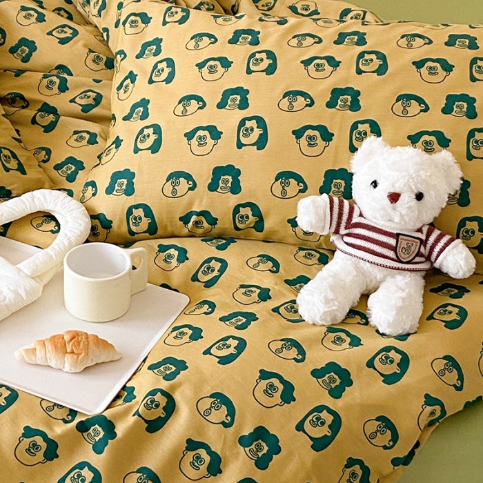 91家纺网 家纺一手货源 找家纺 尺素40s13372全棉Ins博主系列四件套 花西子-小懒人