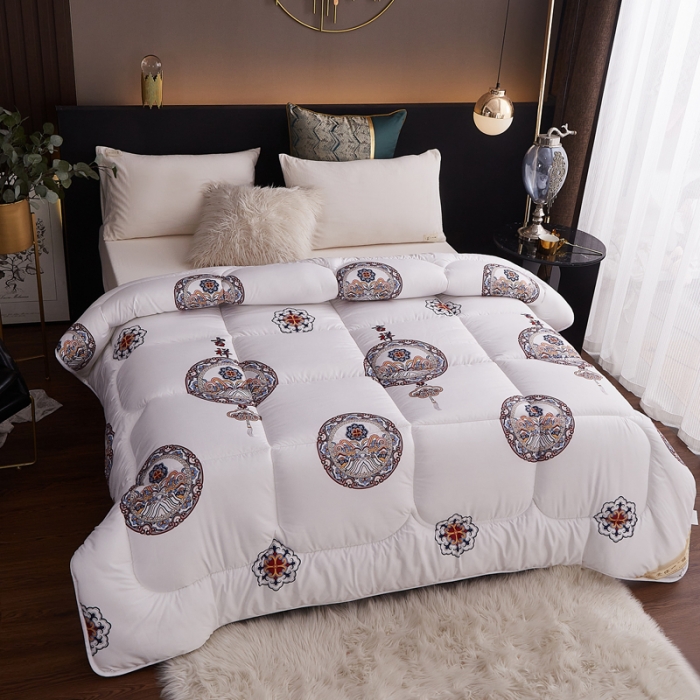 91家纺网 家纺一手货源 找家纺 总欧雅搁2025新款羽丝绒冬被 被子被芯春秋被冬被 吉祥