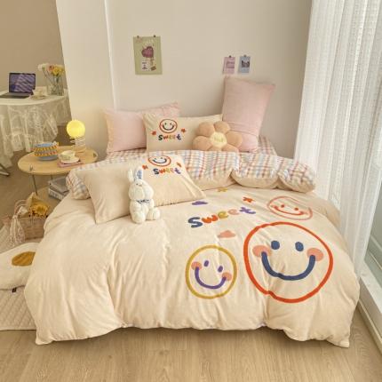 91家纺网 家纺一手货源 找家纺 （总）川悦生活 2021新款高克重牛奶绒毛巾绣四件套