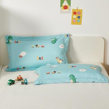 91家纺网 家纺一手货源 找家纺 荷马之梦 2021新款奇趣系列-60长绒棉儿童枕套 小恐龙