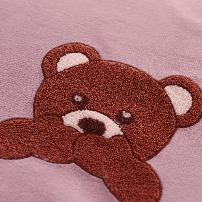 91家纺网 家纺一手货源 找家纺 菲儿 2021新款牛奶绒四件套法莱水晶绒 快乐熊-玫瑰紫