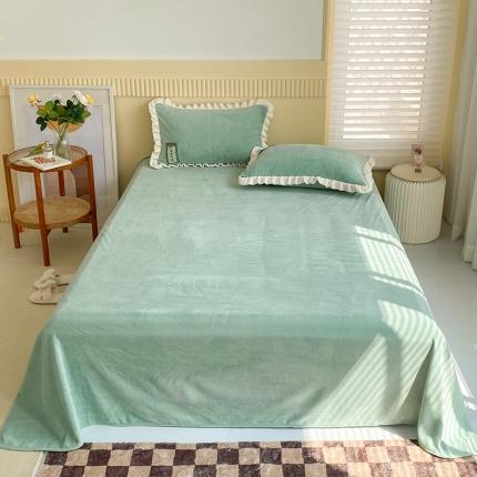 安哆啦 2021新款糖果色单品床单 糖果色-明绿