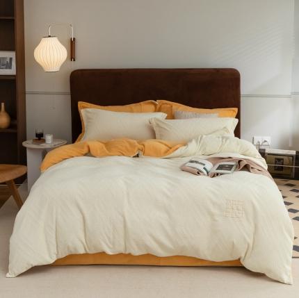 91家纺网 家纺一手货源 找家纺 （总）风向标2022新款Waffle牛奶绒大华夫提花四件套