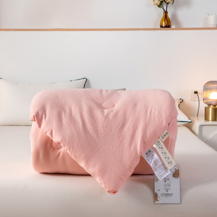 91家纺网 家纺一手货源 找家纺 芯恋家居 2025新款水洗原棉大豆纤维被 玉色