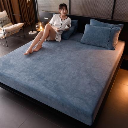 91家纺网 家纺一手货源 找家纺 （总）简爱家纺 2025新款高克重牛奶绒纯色单床笠