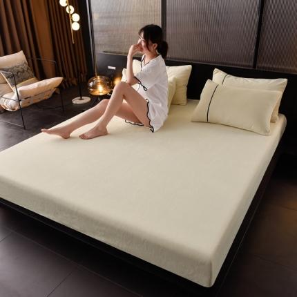 91家纺网 家纺一手货源 找家纺 （总）简爱家纺 2025新款高克重牛奶绒纯色单床笠