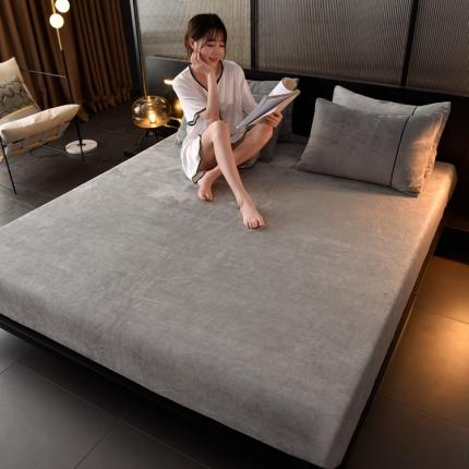 91家纺网 家纺一手货源 找家纺 （总）简爱家纺 2025新款高克重牛奶绒纯色单床笠