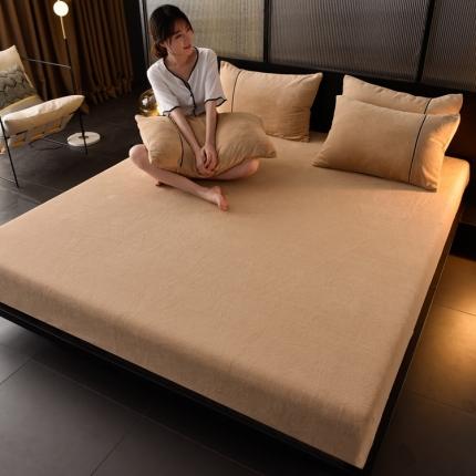 91家纺网 家纺一手货源 找家纺 （总）简爱家纺 2025新款高克重牛奶绒纯色单床笠