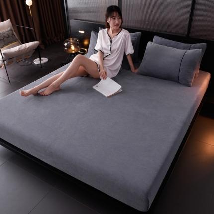 91家纺网 家纺一手货源 找家纺 （总）简爱家纺 2025新款高克重牛奶绒纯色单床笠