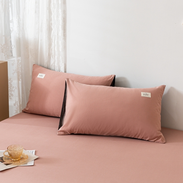 91家纺网 家纺一手货源 找家纺 ab家纺 2021新款全棉水洗棉单品床笠 豆沙