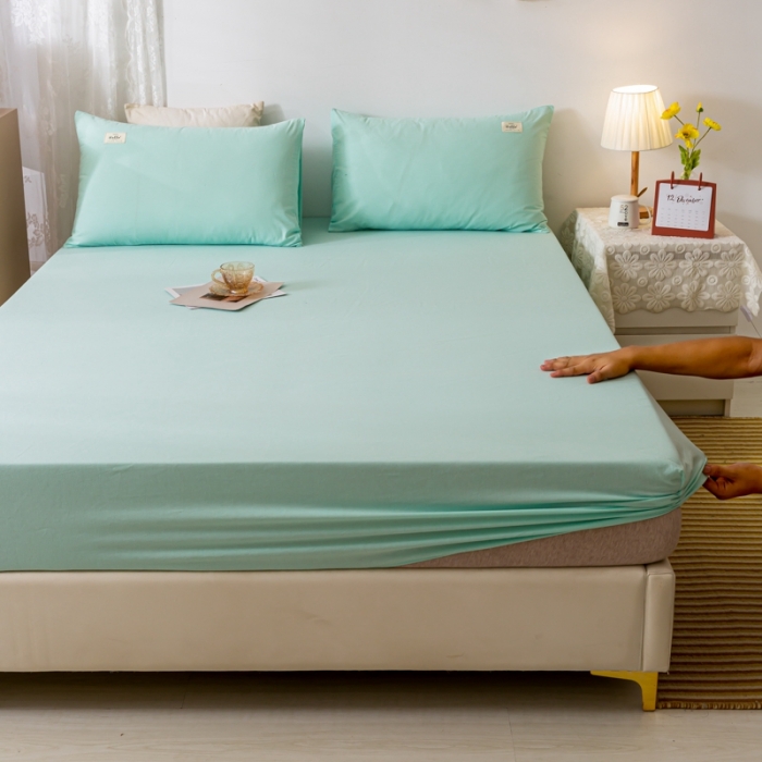 91家纺网 家纺一手货源 找家纺 ab家纺 2021新款全棉水洗棉单品床笠 梵星蓝