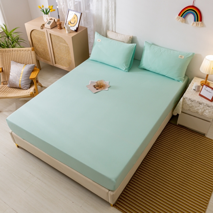 91家纺网 家纺一手货源 找家纺 ab家纺 2021新款全棉水洗棉单品床笠 梵星蓝