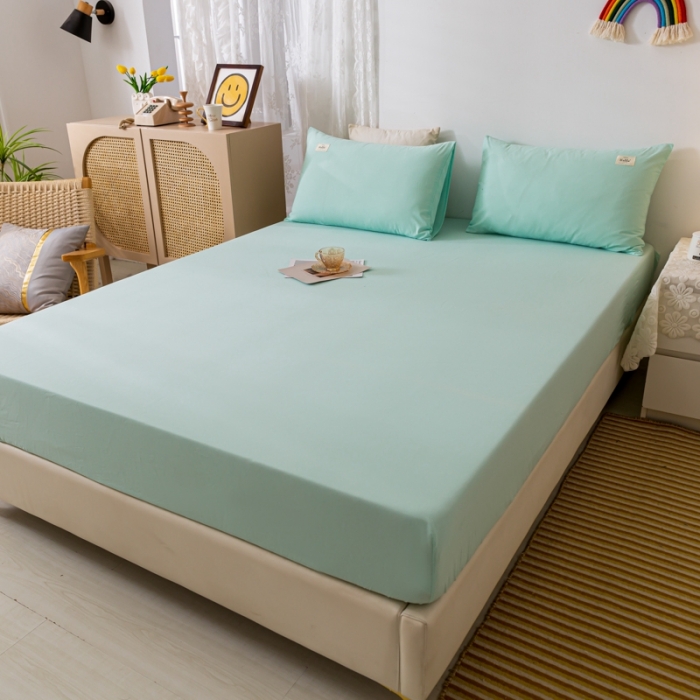 91家纺网 家纺一手货源 找家纺 ab家纺 2021新款全棉水洗棉单品床笠 梵星蓝