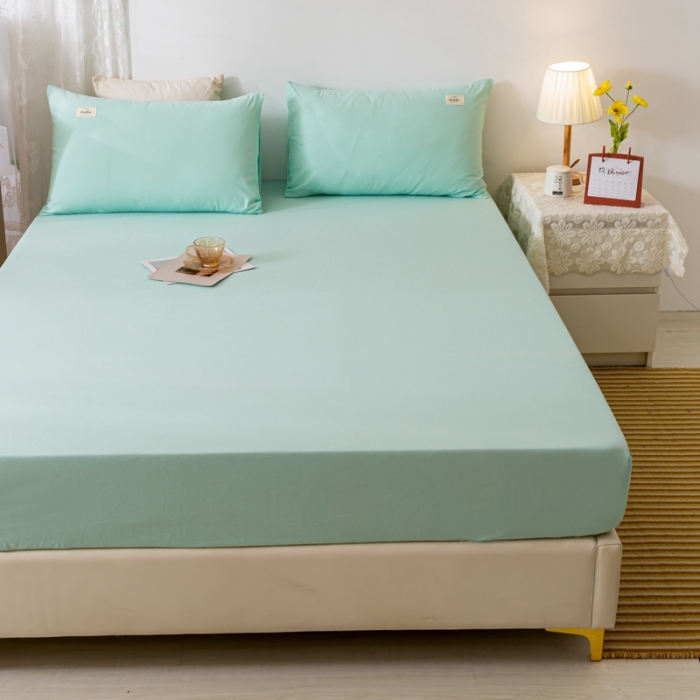 91家纺网 家纺一手货源 找家纺 ab家纺 2021新款全棉水洗棉单品床笠 梵星蓝