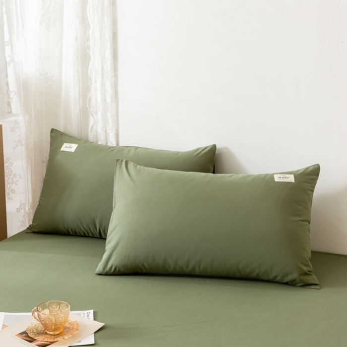 91家纺网 家纺一手货源 找家纺 ab家纺 2021新款全棉水洗棉单品床笠 复古绿