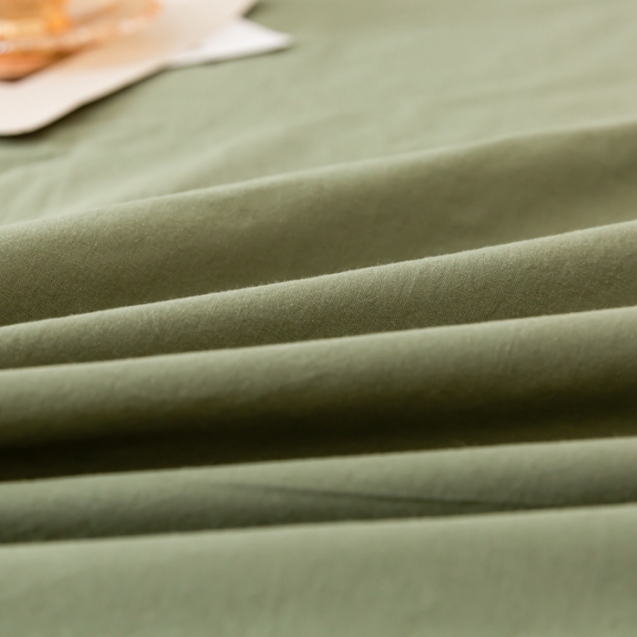 91家纺网 家纺一手货源 找家纺 ab家纺 2021新款全棉水洗棉单品床笠 复古绿