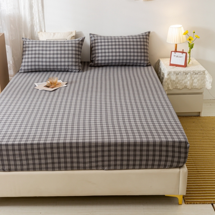 91家纺网 家纺一手货源 找家纺 ab家纺 2021新款全棉水洗棉单品床笠 加州灰