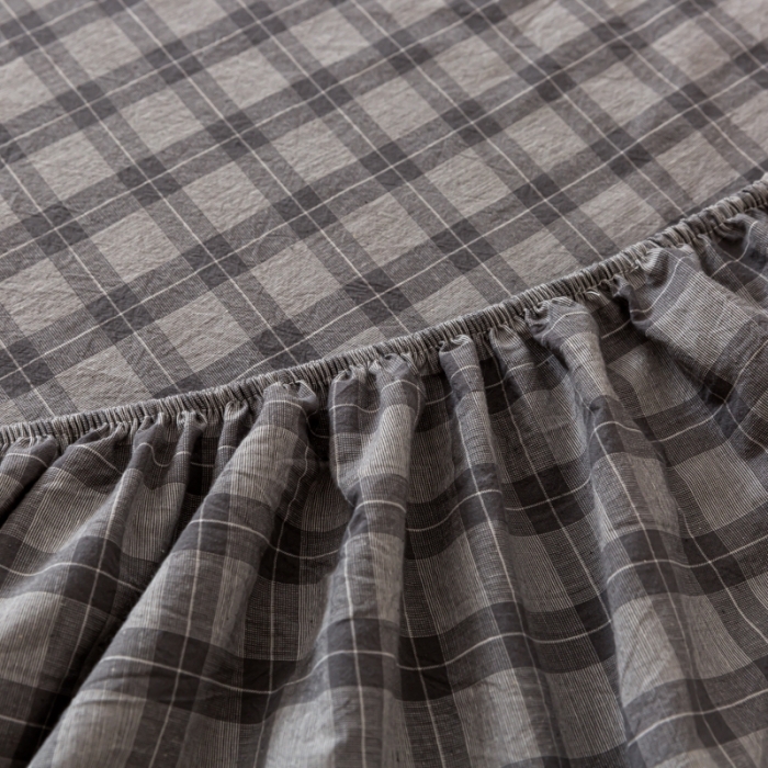 91家纺网 家纺一手货源 找家纺 ab家纺 2021新款全棉水洗棉单品床笠 加州灰