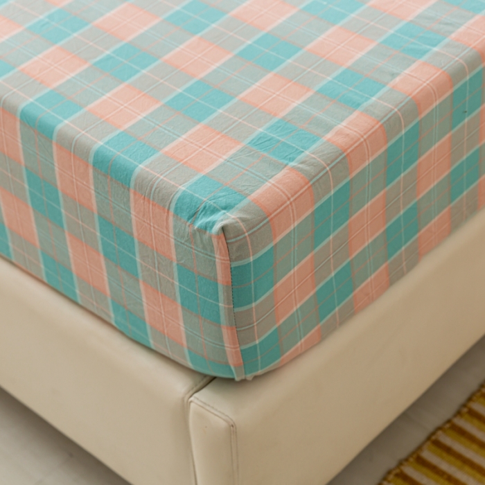 91家纺网 家纺一手货源 找家纺 ab家纺 2021新款全棉水洗棉单品床笠 宁夏蓝